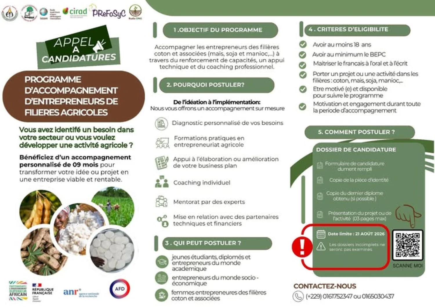 PReFoSyC et Radix ONG lancent un programme d'accompagnement des entrepreneurs des filières agricoles